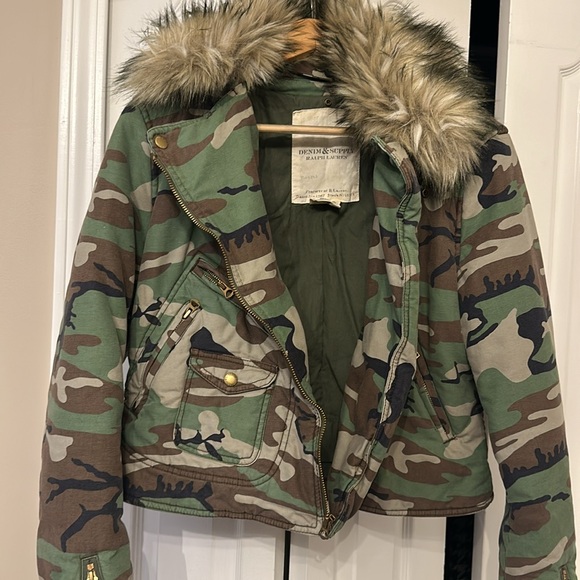 Ralph Lauren Camouflage Moto Cropped Jacket - Picture 3 of 4